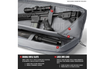 Image of Savior Equipment American Classic Double Rifle Case, 36in, Gray, RB-3612DG-V1-GS