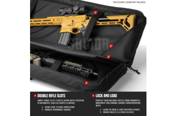 Image of Savior Equipment American Classic Double Rifle Case, 42in, Black, RB-4212DG-V1-BK