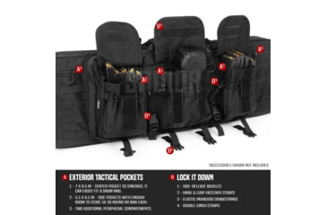 Image of Savior Equipment American Classic Double Rifle Case, 42in, Black, RB-4212DG-V1-BK