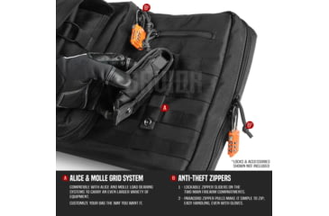 Image of Savior Equipment American Classic Double Rifle Case, 42in, Black, RB-4212DG-V1-BK