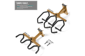 Image of Savior Equipment Angle Adjustable Rifle Wall Rack System, Tan, Barrel Rack 12 x 4 x 8, Stock Rack 12.5 x, WRS-ACC-AD3-TN