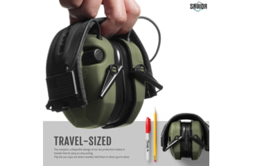Image of Savior Equipment Apollo Electronic Sound Suppressor, OD Green, Collapsed: 5.5 x 5.5 x 4, EM-APOLLO-OG