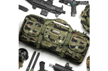Image of Savior Equipment Camo American Classic Shorty Double Rifle Bag, Tiger Stripe, 24in, RB-2412DG-V1-TIGR