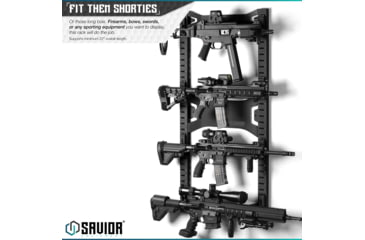 Image of Savior Equipment Horizontal Wall Rack, Black, RK-ARC5FG-WM-BK