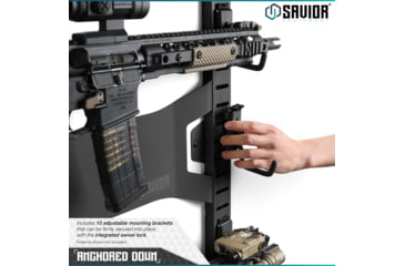 Image of Savior Equipment Horizontal Wall Rack, Black, RK-ARC5FG-WM-BK