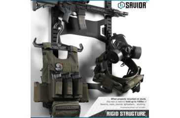 Image of Savior Equipment Horizontal Wall Rack, Black, RK-ARC5FG-WM-BK