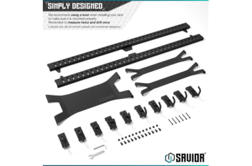 Image of Savior Equipment Horizontal Wall Rack, Black, RK-ARC5FG-WM-BK