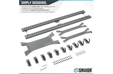 Image of Savior Equipment Horizontal Wall Rack, Gray, RK-ARC5FG-WM-GS