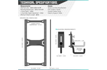 Image of Savior Equipment Horizontal Wall Rack, RAL 8000 Tan, RK-ARC5FG-WM-TN
