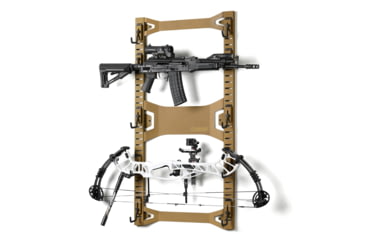 Image of Savior Equipment Horizontal Wall Rack w/10 Hooks, RAL 8000 Tan, 43.5in H x 22.3in W x 0.75in D, RK-ARC5FG-WM-TN