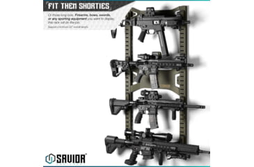 Image of Savior Equipment Horizontal Wall Rack w/10 Hooks, Green, 43.5in H x 22.3in W x 0.75in D, RK-ARC5FG-WM-OG