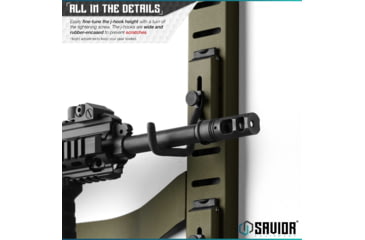 Image of Savior Equipment Horizontal Wall Rack w/10 Hooks, Green, 43.5in H x 22.3in W x 0.75in D, RK-ARC5FG-WM-OG