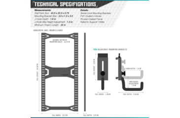 Image of Savior Equipment Horizontal Wall Rack w/10 Hooks, Green, 43.5in H x 22.3in W x 0.75in D, RK-ARC5FG-WM-OG