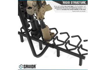 Image of Savior Equipment Mobile Firearm Rack, Black, RK-RIF6-ST-BK