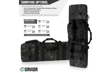 Image of Savior Equipment MULTICAM Urban Warfare Double Rifle Case, 55in, Multicam Black, RB-5512DG-VER2-MCB
