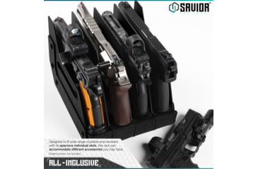 Image of Savior Equipment Pistol Rack, 4-Slot, Black, RK-HAND-XFOUR-BK