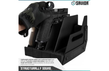 Image of Savior Equipment Pistol Rack, 4-Slot, Black, RK-HAND-XFOUR-BK