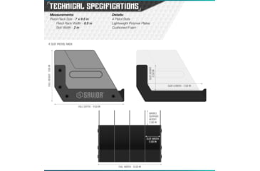 Image of Savior Equipment 4 Slot Pistol Rack, Black, 7in H x 8.5in L x 9.5in D, RK-HAND-XFOUR-BK