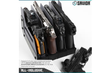 Image of Savior Equipment Pistol Rack, 4-Slot, Gray, RK-HAND-XFOUR-GS