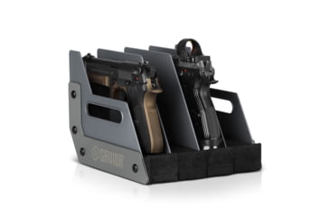 Image of Savior Equipment Pistol Rack, 4-Slot, Gray, RK-HAND-XFOUR-GS