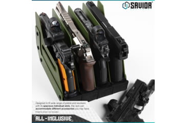 Image of Savior Equipment Pistol Rack, 4-Slot, OD Green, RK-HAND-XFOUR-OG