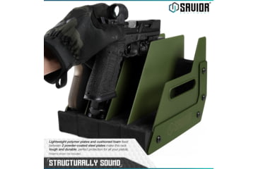 Image of Savior Equipment Pistol Rack, 4-Slot, OD Green, RK-HAND-XFOUR-OG