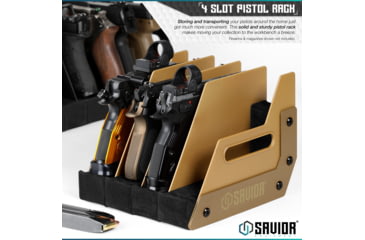 Image of Savior Equipment Pistol Rack, 4-Slot, RAL 8000 Tan, RK-HAND-XFOUR-TN