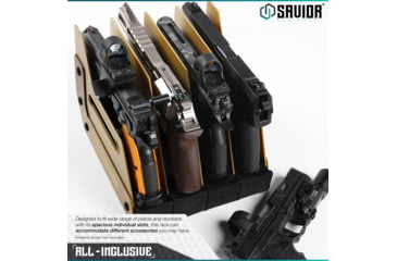 Image of Savior Equipment Pistol Rack, 4-Slot, RAL 8000 Tan, RK-HAND-XFOUR-TN