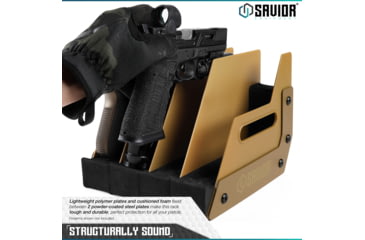 Image of Savior Equipment Pistol Rack, 4-Slot, RAL 8000 Tan, RK-HAND-XFOUR-TN