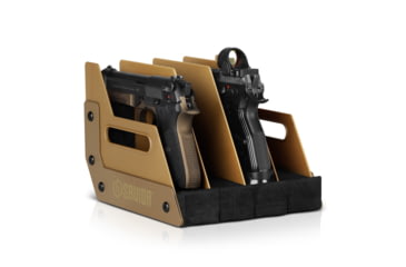 Image of Savior Equipment 4 Slot Pistol Rack, RAL 8000 Tan, 7in H x 8.5in L x 9.5in D, RK-HAND-XFOUR-TN
