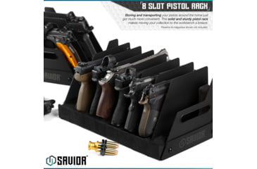 Image of Savior Equipment Pistol Rack, 8-Slot, Black, RK-HAND-X8-BK