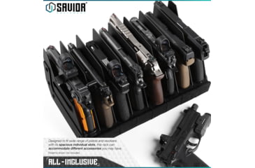 Image of Savior Equipment Pistol Rack, 8-Slot, Black, RK-HAND-X8-BK
