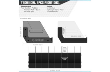 Image of Savior Equipment 8 Slot Pistol Rack, Black, 7in H x 16.5in L x 9.5in D, RK-HAND-X8-BK