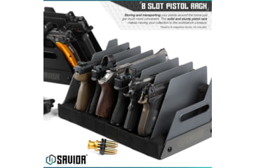 Image of Savior Equipment Pistol Rack, 8-Slot, Gray, RK-HAND-X8-GS