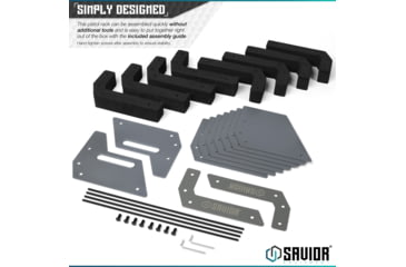 Image of Savior Equipment Pistol Rack, 8-Slot, Gray, RK-HAND-X8-GS