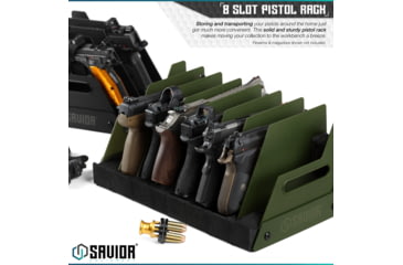 Image of Savior Equipment Pistol Rack, 8-Slot, OD Green, RK-HAND-X8-OG