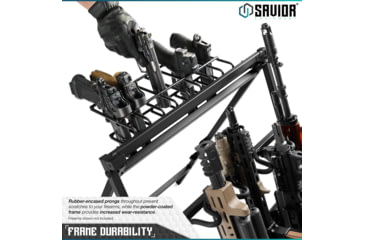 Image of Savior Equipment Pistol Rack Attachment for Shorty Rifle Rack - 8 Slots, Black, Black, 22in x 7in x 3in, RK-SBR9-ACC-8PIS-BK