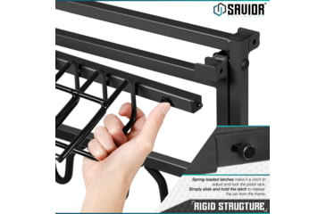 Image of Savior Equipment Pistol Rack Attachment for Shorty Rifle Rack - 8 Slots, Black, Black, 22in x 7in x 3in, RK-SBR9-ACC-8PIS-BK