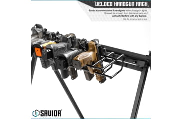 Image of Savior Equipment Pistol Rack Attachment for Shorty Rifle Rack - 8 Slots, Black, Black, 22in x 7in x 3in, RK-SBR9-ACC-8PIS-BK
