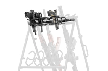 Image of Savior Equipment Pistol Rack Attachment for Shorty Rifle Rack - 8 Slots, Black, Black, 22in x 7in x 3in, RK-SBR9-ACC-8PIS-BK