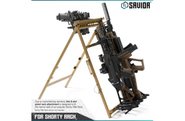Image of Savior Equipment Pistol Rack Attachment for Shorty Rifle Rack - 8 Slots, Tan, Tan, 22in x 7in x 3in, RK-SBR9-ACC-8PIS-TN