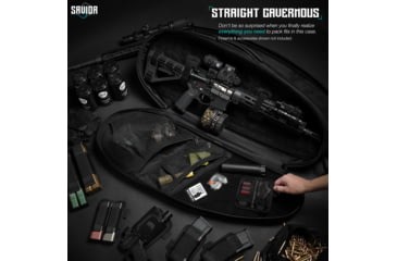 Image of Savior Equipment Pro Touring Icon Variant Single/Double Rifle Case, Black, 31in L x 11.5in H x 3.5in D, RB-TENNIS-VER2-BK