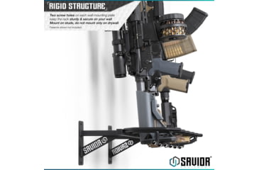 Image of Savior Equipment Rifle Wall Rack, Black, RK-RIF6-WALL-BK
