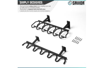 Image of Savior Equipment Rifle Wall Rack, Black, RK-RIF6-WALL-BK