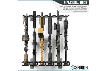 Image of Savior Equipment Rifle Wall Rack, Gray, RK-RIF6-WALL-GS