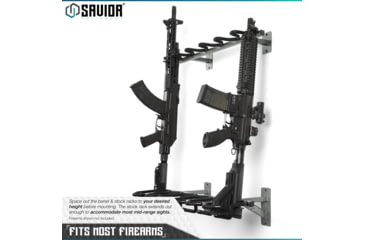 Image of Savior Equipment Rifle Wall Rack, Gray, RK-RIF6-WALL-GS