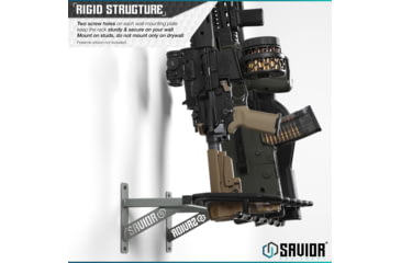 Image of Savior Equipment Rifle Wall Rack, Gray, RK-RIF6-WALL-GS
