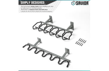 Image of Savior Equipment Rifle Wall Rack, Gray, RK-RIF6-WALL-GS