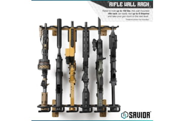 Image of Savior Equipment Rifle Wall Rack, RAL 8000 Tan, RK-RIF6-WALL-TN
