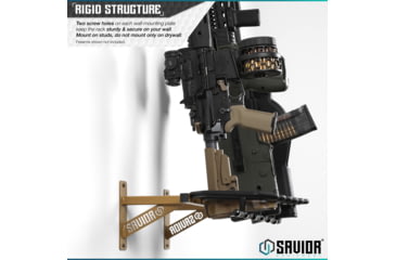 Image of Savior Equipment Rifle Wall Rack, RAL 8000 Tan, RK-RIF6-WALL-TN